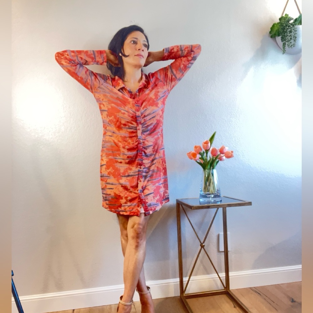 Brand: Wild Fable, Boutique dress, Pattern Multi-color Mesh, Medium, like new
